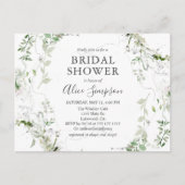 バジェットセージグリーンリーブライダルシャワー インビテーションポストカード (正面)