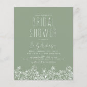 バジェットセージグリーンワイルドフラワーブライダルシャワー エレガント (正面)