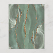 バジェットセージグリーン金ゴールドアゲート結婚式招待状 (裏面)