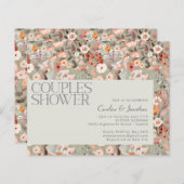 バジェットセージボタニカルボホカップルのシャワー招待状 (正面/裏面)