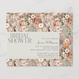 バジェットセージボタニカルボホブライダルシャワー招待状