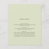 バジェットセージボーホウォーター色のフローラ結婚式の招待 (裏面)