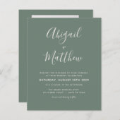バジェットセージミニマリストフォト結婚式招待状 (正面/裏面)