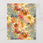 バジェットセージ植物水の色の結婚式の招待 (裏面)