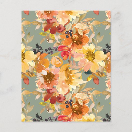 バジェットセージ植物水の色の結婚式の招待 (裏面)