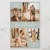 バジェットセージ結婚グリーンコラージュのサンキューフライヤー チラシ (正面)