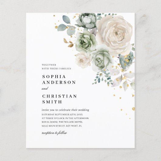 バジェットセージ緑と白結婚の花の魅力 (正面)