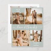 バジェットセージ緑の写真結婚のサンキューフライヤー (正面/裏面)