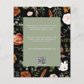 バジェットセージ緑の植物学結婚の詳細招待状 チラシ (裏面)