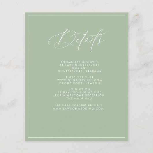 バジェットセージ緑の詳細カード チラシ (正面)