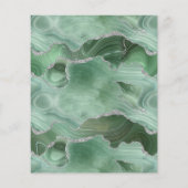 バジェットセージ緑アゲートシルバー結婚式招待状 (裏面)