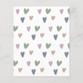 バジェットセージ緑ボホアーチベイビーシャワー招待状 (裏面)