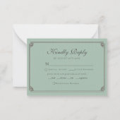 バジェットセージ緑Chinoiserieフラワーバード結婚ズ ノートカード (裏面)