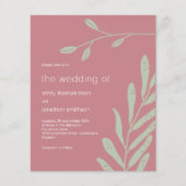 バジェットセージ葉ダスティバラ結婚式招待状 (正面)