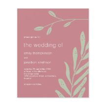 バジェットセージ葉ダスティバラ結婚式招待状