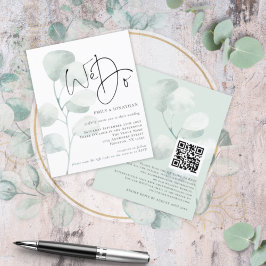 バジェットセージEucalyptus We do QR結婚式招待状