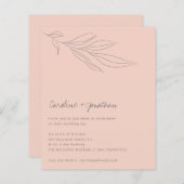 バジェットソフトピンクボホボタニカル結婚式招待状 (正面/裏面)