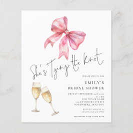 バジェットタイイングザノットピンクボウブライダルシャワー