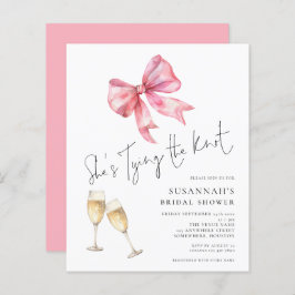 バジェットタイイングザノットピンクボウブライダルシャワー