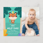 バジェットタイガーキッドの写真誕生日招待状 (正面)