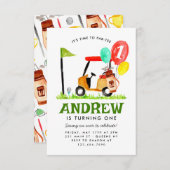 バジェットタイムからPar-Teeカートバルーンゴルフ誕生日 ノートカード (正面/裏面)