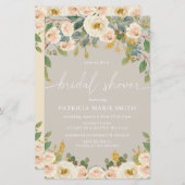 バジェットタウペピーチフローラブライダルシャワー招待 (正面/裏面)
