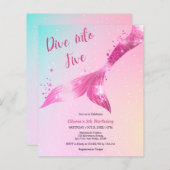 バジェットダイブインファイブマーメイド5th誕生日招待状 (正面/裏面)