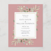 バジェットダスティバラグリーナリー結婚式招待状 (正面)