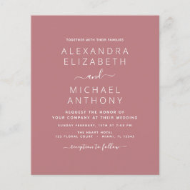 バジェットダスティバラピンク結婚式招待状 チラシ