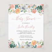バジェットダスティバラフローラベビーシャワー招待状 (正面)