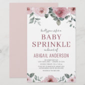 バジェットダスティバラフローラベビー散水招待状 (正面/裏面)
