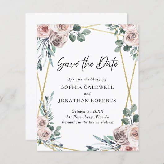 バジェットダスティバラフローラユーカリ日付を保存 (正面/裏面)