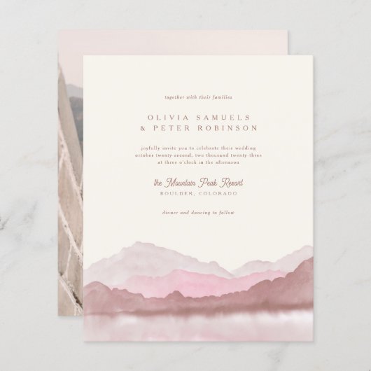 バジェットダスティバラボホマウンテン結婚写真 (正面/裏面)