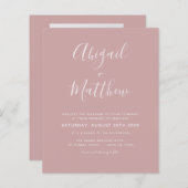 バジェットダスティバラモダンフォト結婚式招待状 (正面/裏面)