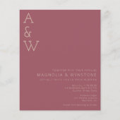バジェットダスティバラモノグラム結婚式招待状 (正面)