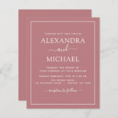 バジェットダスティバラ結婚ピンクモダンタイポグラフィ (正面/裏面)