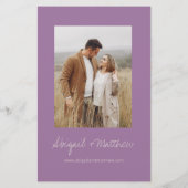 バジェットダスティパープルシンプル結婚式招待状 チラシ (裏面)