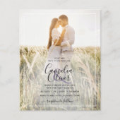 バジェットダスティパープルフォトオーバーレイ結婚式の招待 (正面)