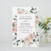 バジェットダスティピンクフローラ結婚式招待状 (スタンド正面)