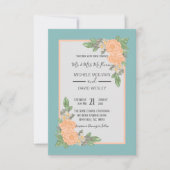 バジェットダスティピンク結婚フローラ 招待状 (正面)