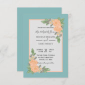 バジェットダスティピンク結婚フローラ 招待状 (正面/裏面)