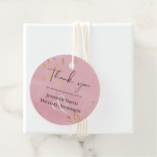 バジェットダスティピンク結婚金ゴールド フェイバータグ (インサイチュ)