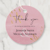 バジェットダスティピンク結婚金ゴールド フェイバータグ (正面)