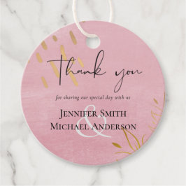 バジェットダスティピンク結婚金ゴールド フェイバータグ