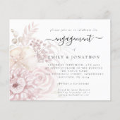 バジェットダスティピンク花模様婚約招待状 (正面)