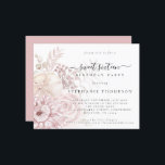 バジェットダスティピンク花模様Sweet sixteen招待状<br><div class="desc">ほこりっぽいピンク花模様Sweet sixteen招待状。予算フレンドリーは4.5インチx 5.6インチの代替品。セミグロス110 lbカード素材またはサテン仕上げ80 lbシンナー紙素材。封筒はオプションで追加できる。女のエレガント子の16歳の誕生日のためのデザインで、ほこりっぽいバラのピンクの花模様の繊細な花束が背景に離れは、文字の一部を上に重ねて、中央に向かって暗くなる。自分の詳細に文字を簡単にパーソナライズ。</div>