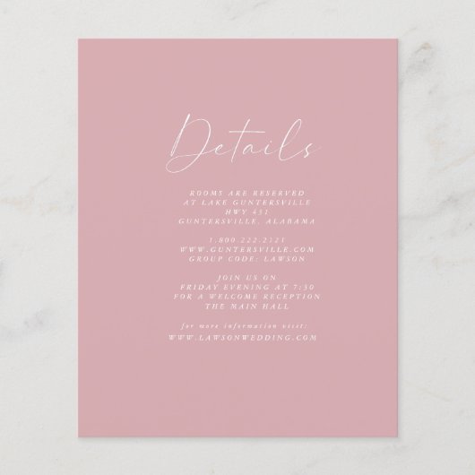 バジェットダスティピンク詳細カード | チラシ (正面)