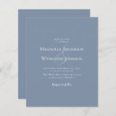 バジェットダスティブルーアンパサンド結婚式招待状 (正面/裏面)