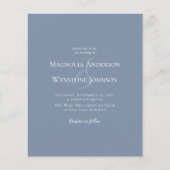 バジェットダスティブルーアンパサンド結婚式招待状 (正面)