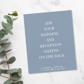 バジェットダスティブルーウェディングレセプション招待状